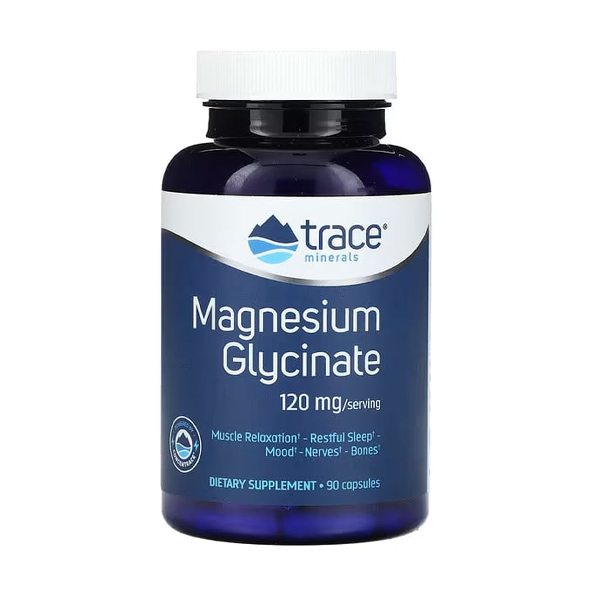 Гліцинат магнію Trace Minerals Magnesium Glycinate 120 мг, 90 капсул